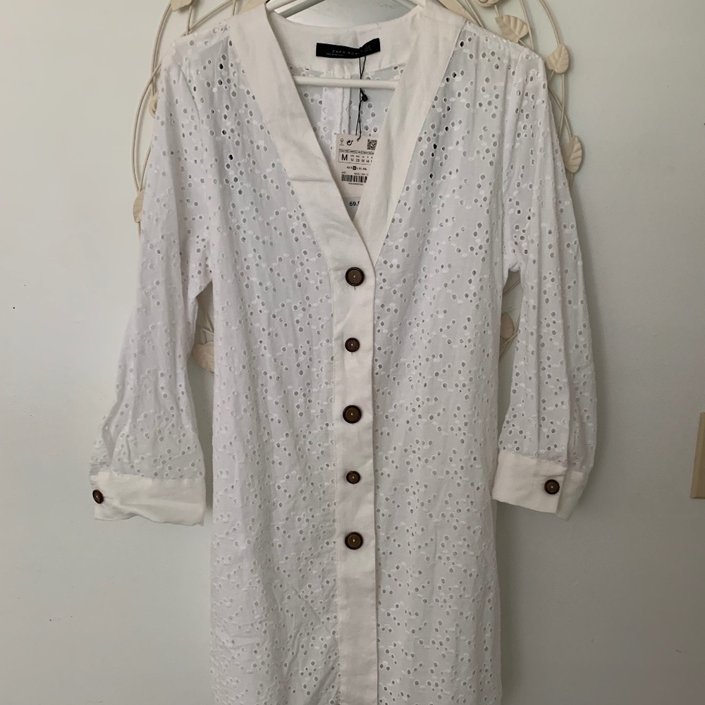 Zara - White Sheer Beach Cover